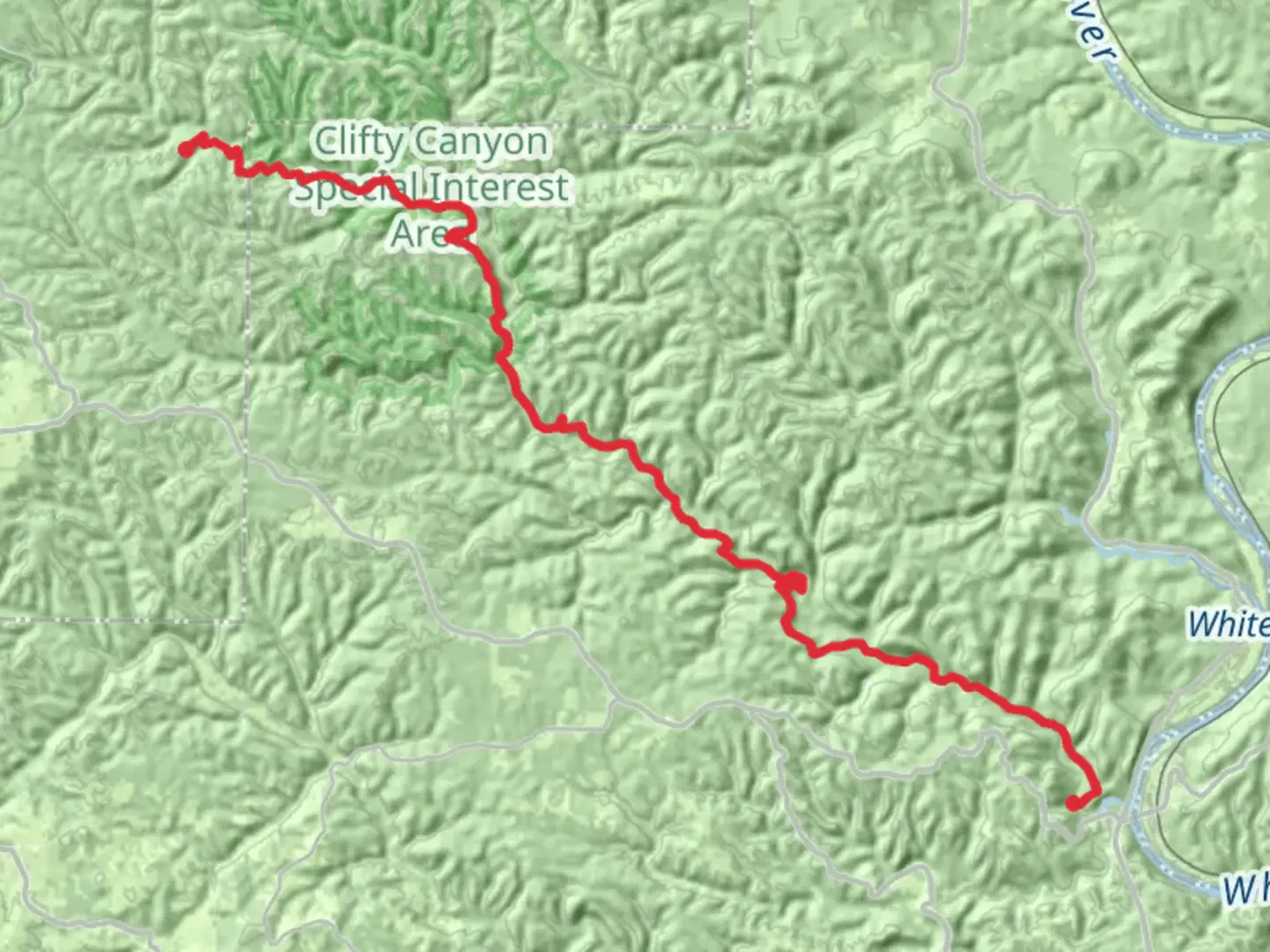 An image depicting the trail Sylamore Creek Trail and its surrounding area.