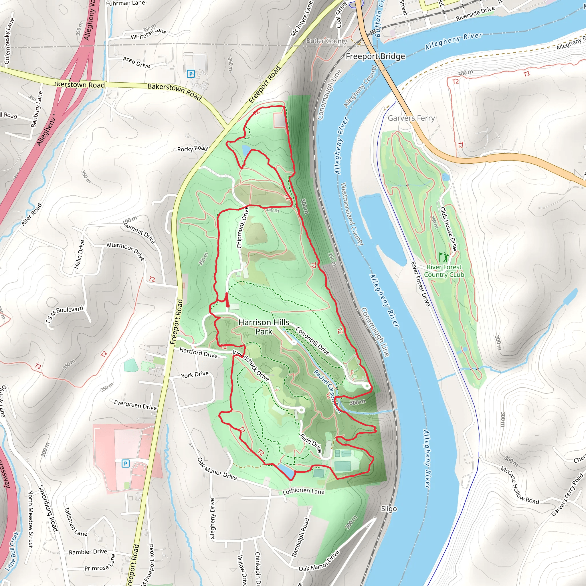 Harrison Hills Park Loop mobile static map