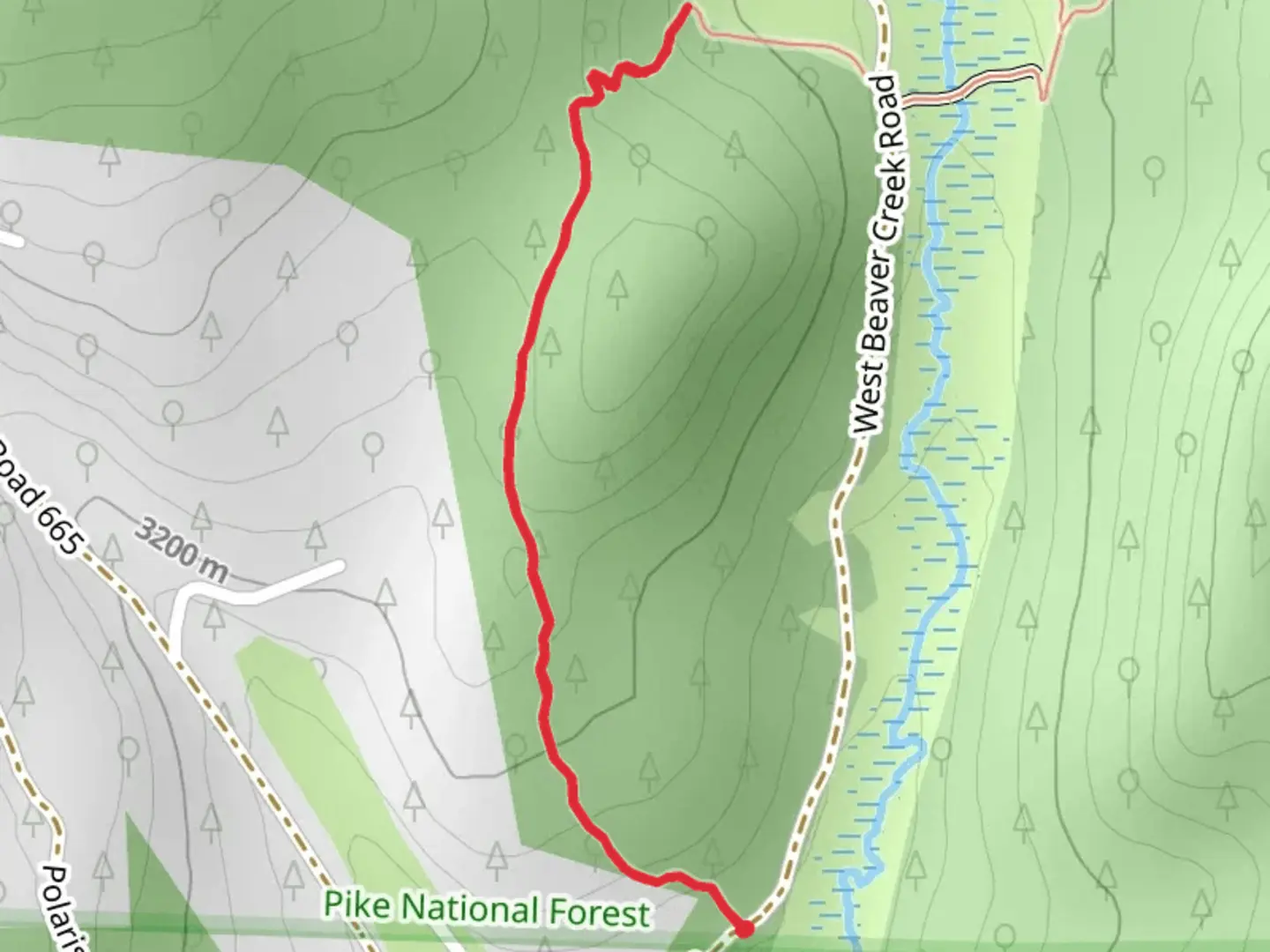 An image depicting the trail Beaver Creek Trail and its surrounding area.