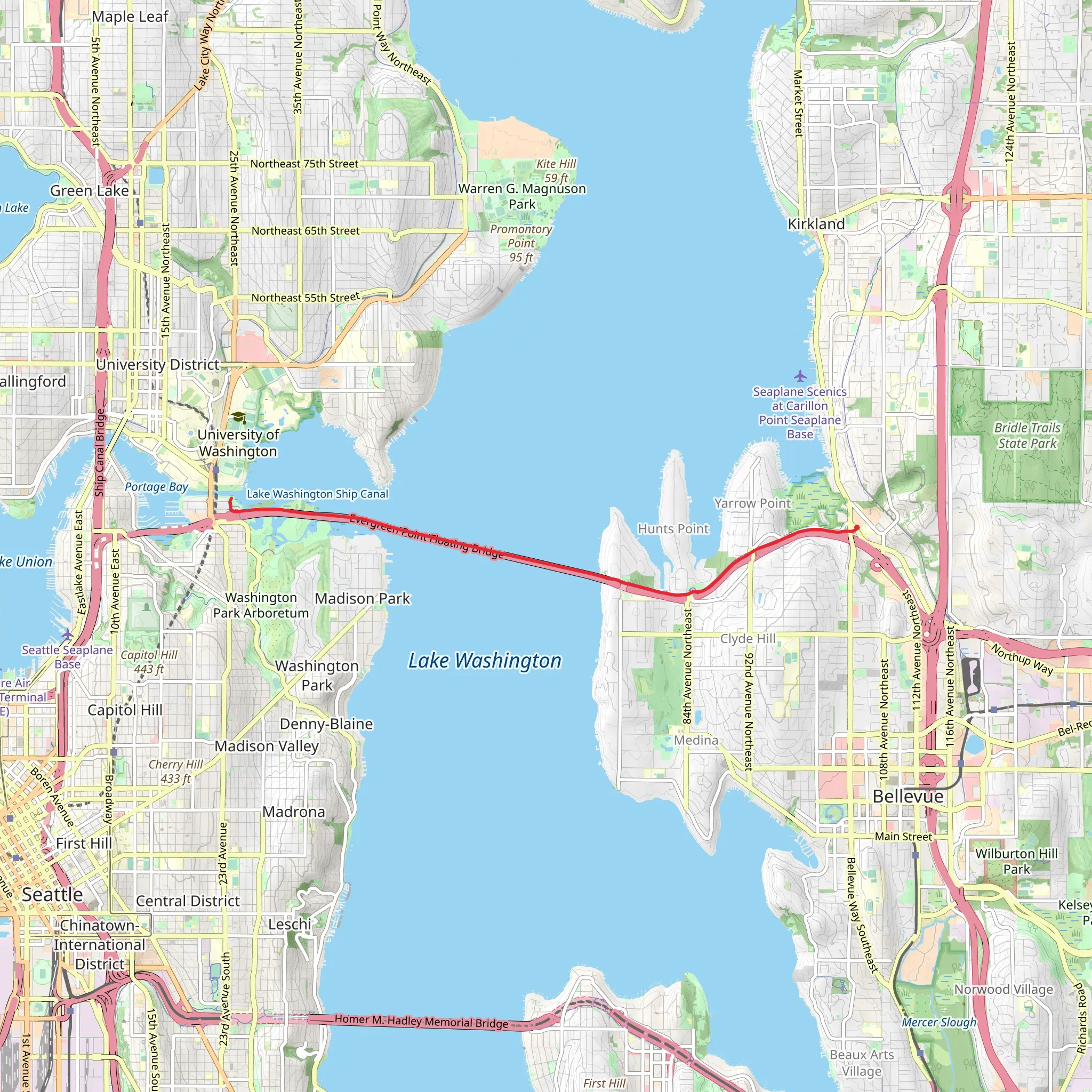 SR 520 Trail mobile static map