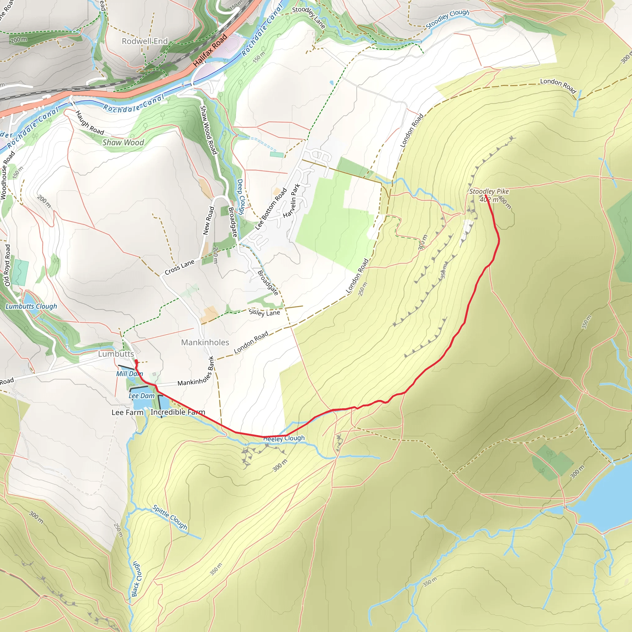 Stoodley Pike mobile static map