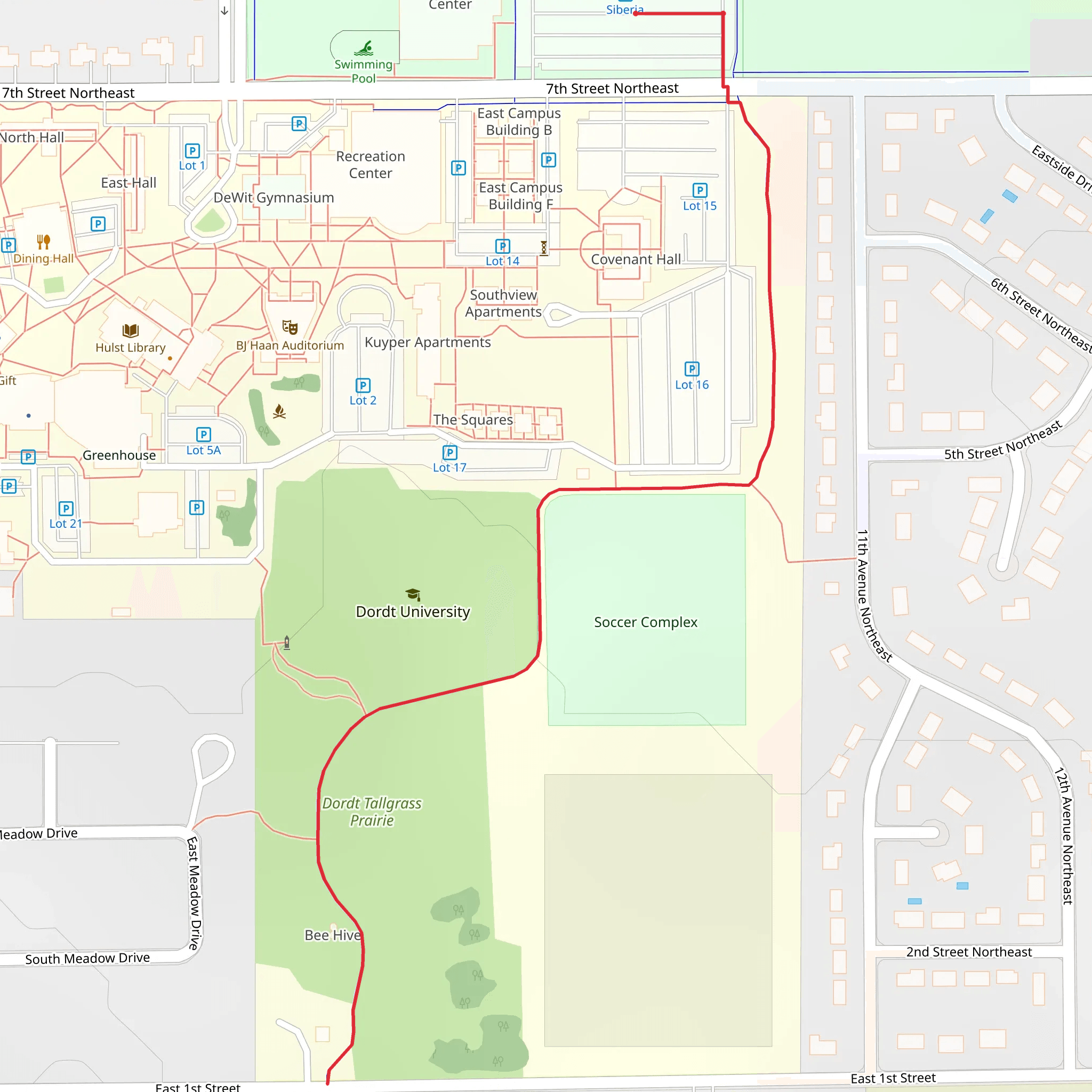 Dordt Tallgrass Prairie Walk mobile static map