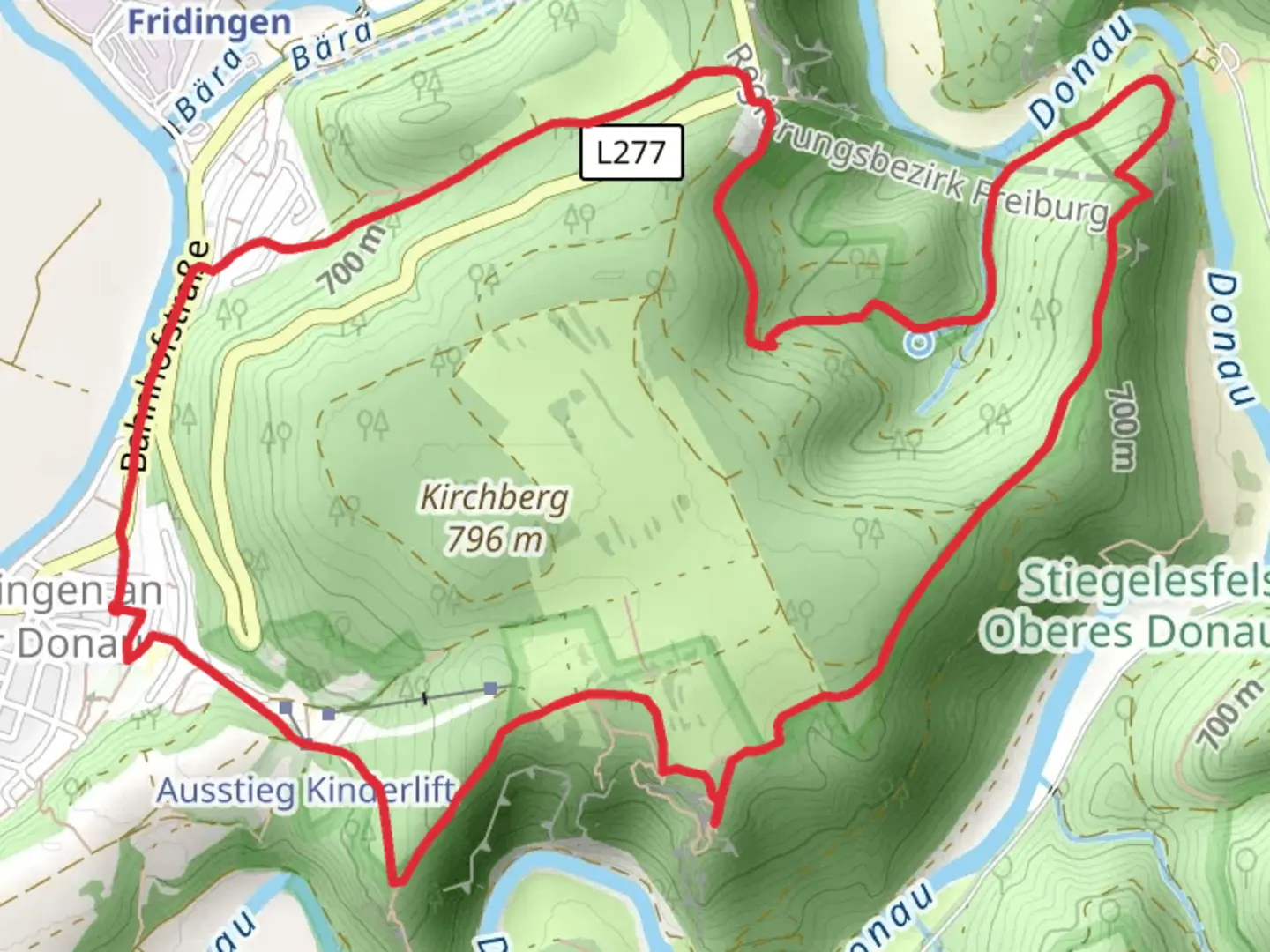 An image depicting the trail Knopfmacher, Sperbersloch and Stiegelesfels Loop and its surrounding area.