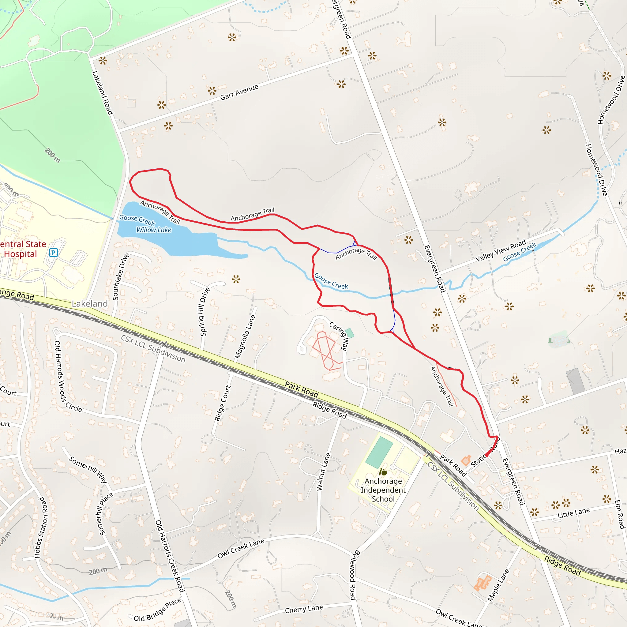 Willow Lake via Anchorage Trail mobile static map