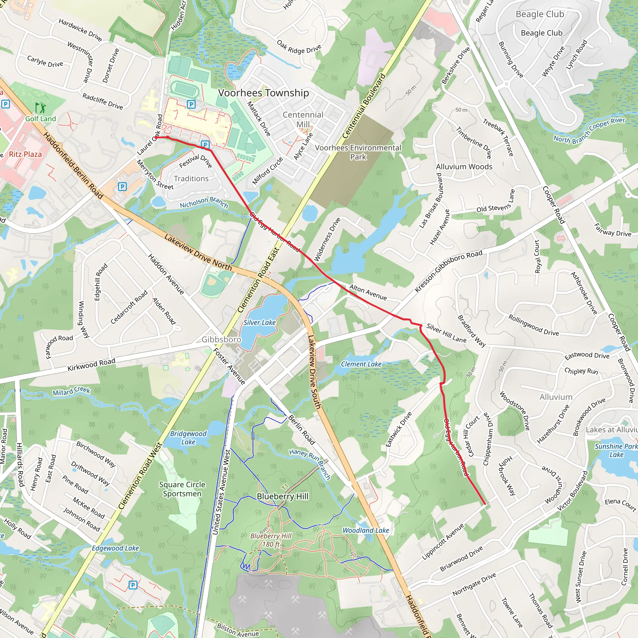 Blue Trail and Old Egg Harbor Road Path mobile static map