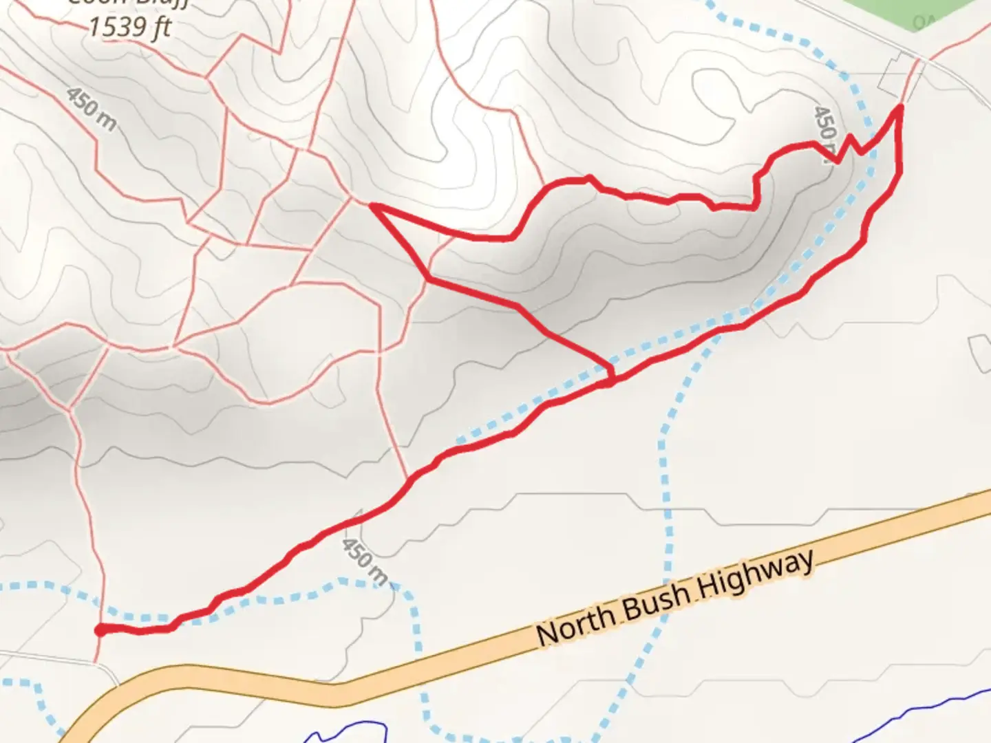 An image depicting the trail Coon Bluff Loop Walk and its surrounding area.