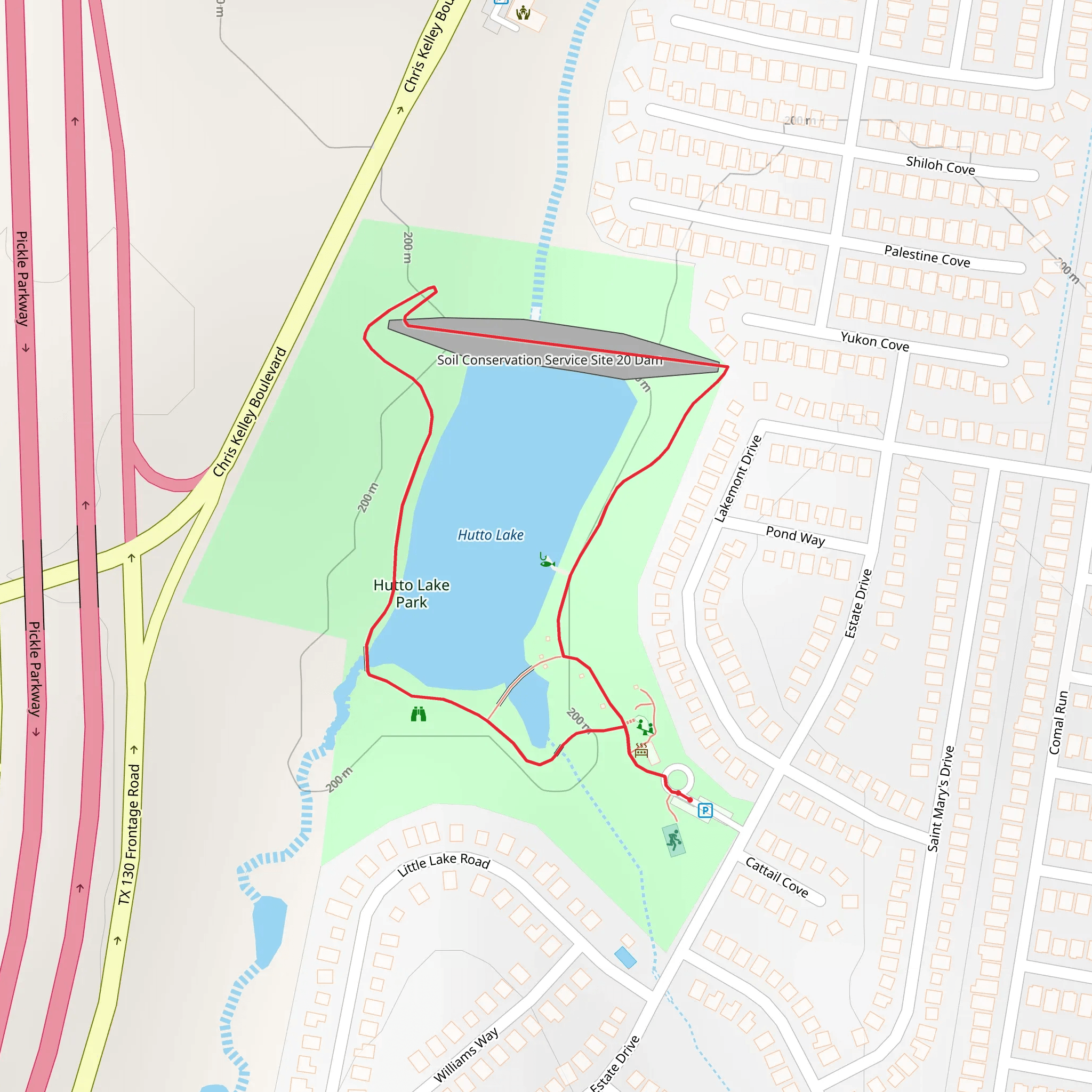 Hutto Lake Loop mobile static map