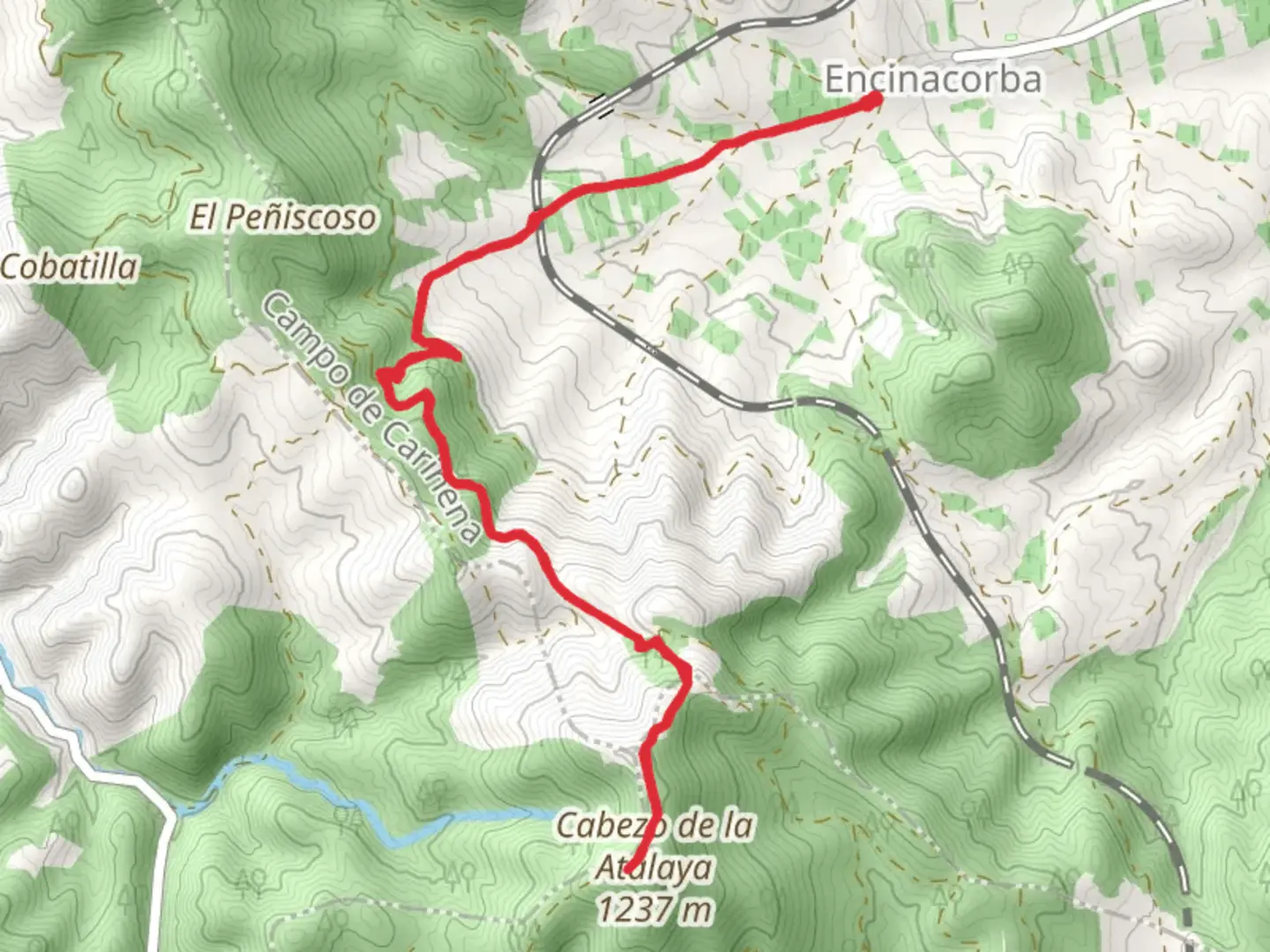 An image depicting the trail Encinacorba - Watchtower PR Z 44 and its surrounding area.