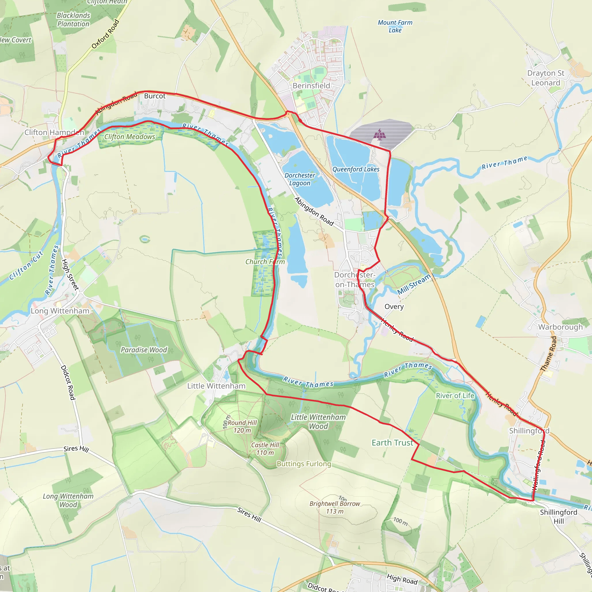 Berinsfield - Shillingford and Clifton Hampden Loop mobile static map