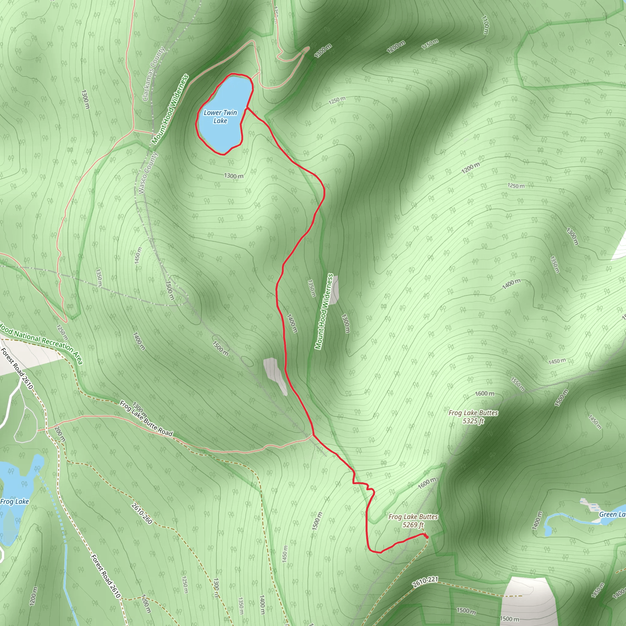 Lower Twin Lake via Frog Lake Butte Trail mobile static map