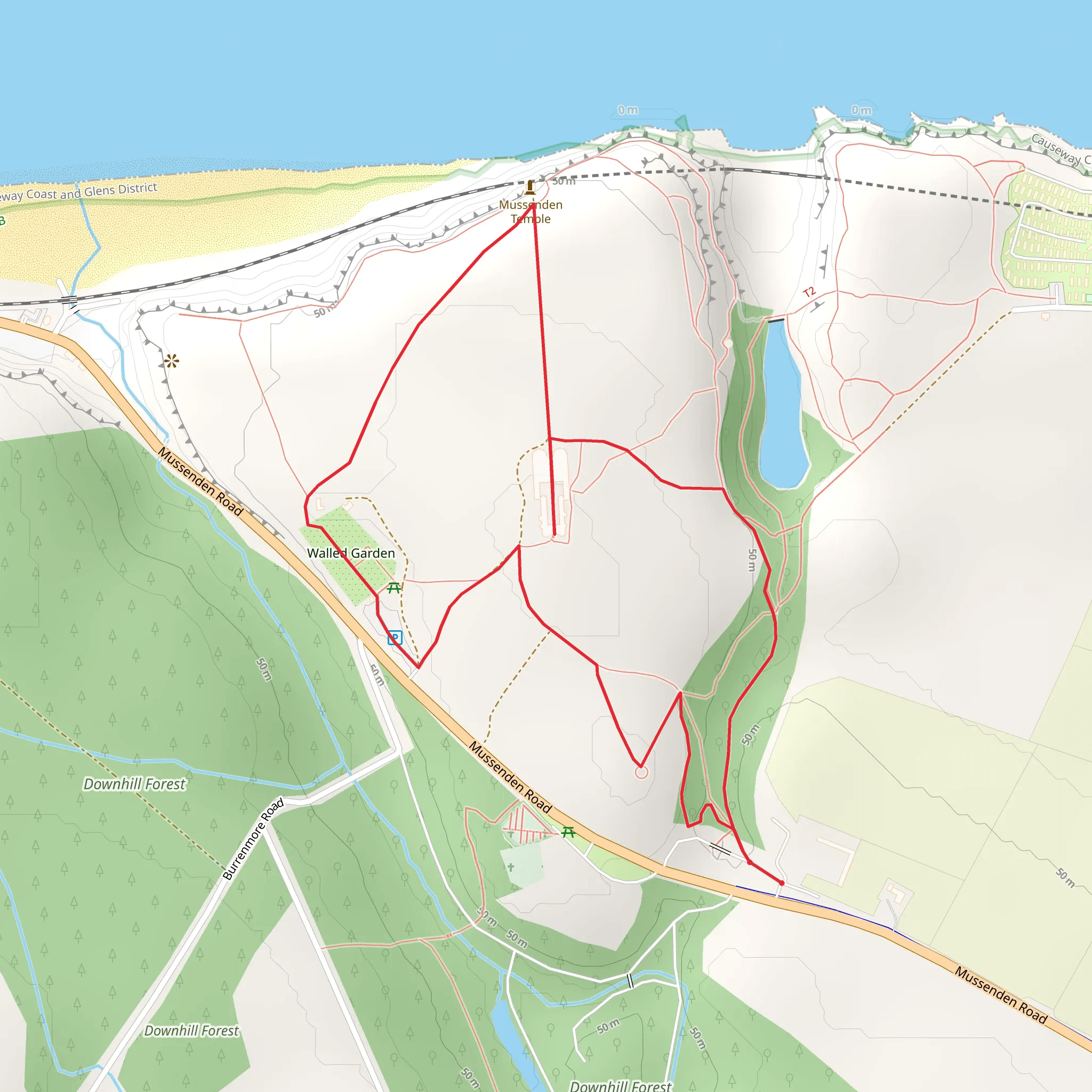 Downhill Demesne Walking Trail mobile static map