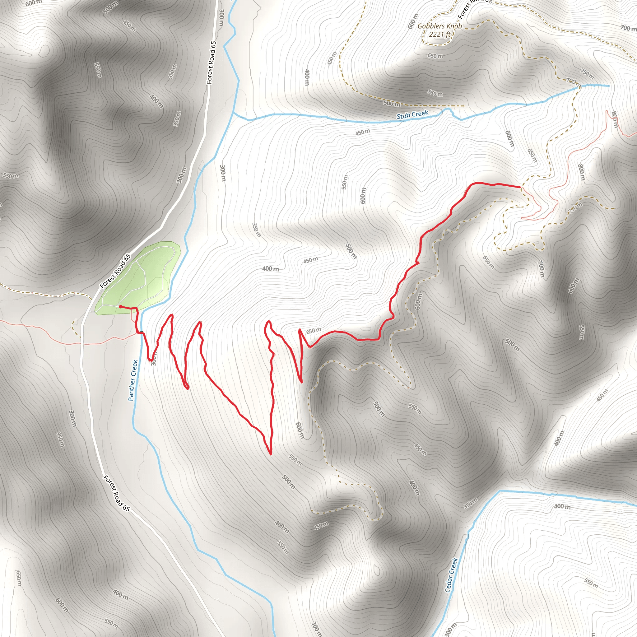 Pacific Crest Trail from Panther Creek Campground mobile static map
