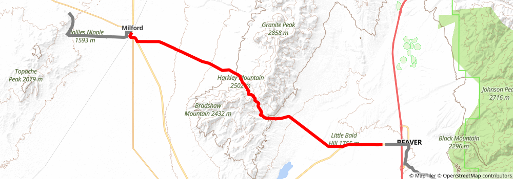 American Discovery Trail South Route stage 322 Map