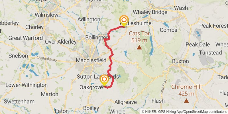 Middleton in Teesdale to Dover Walk stage 14 Map