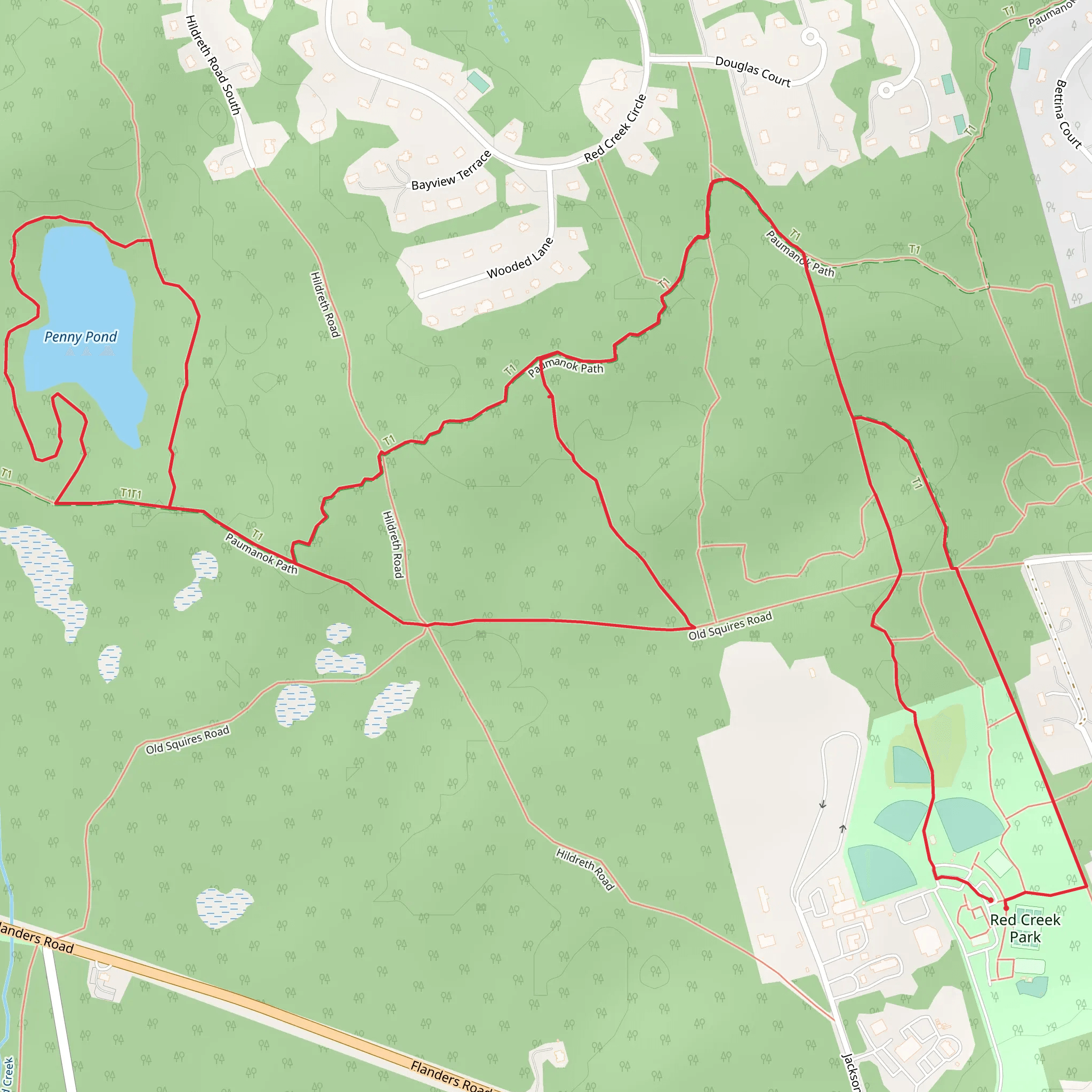 Penny Pond via Paumanok Path mobile static map