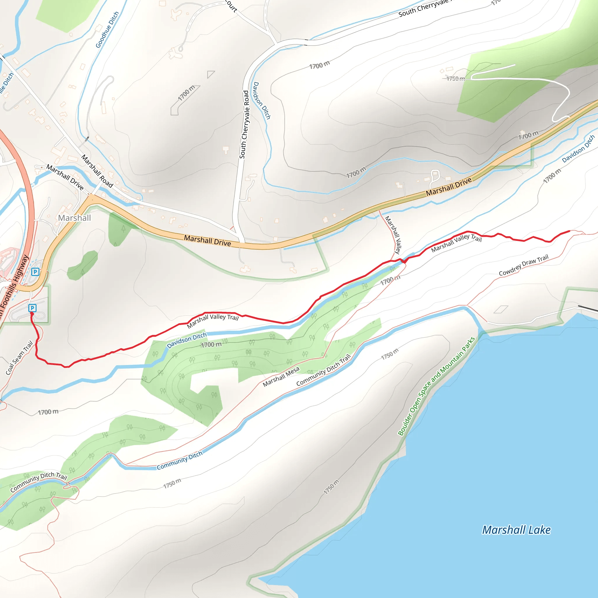 Marshall Valley Trail mobile static map