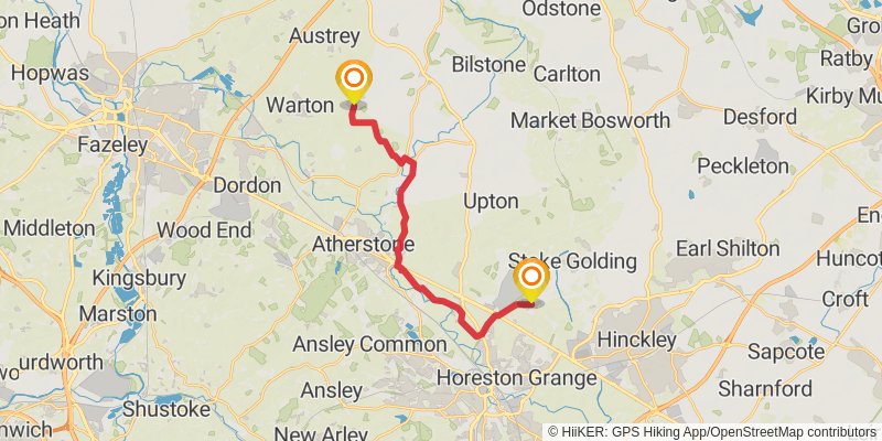 Leicestershire Border Loop Walk stage 14 Map