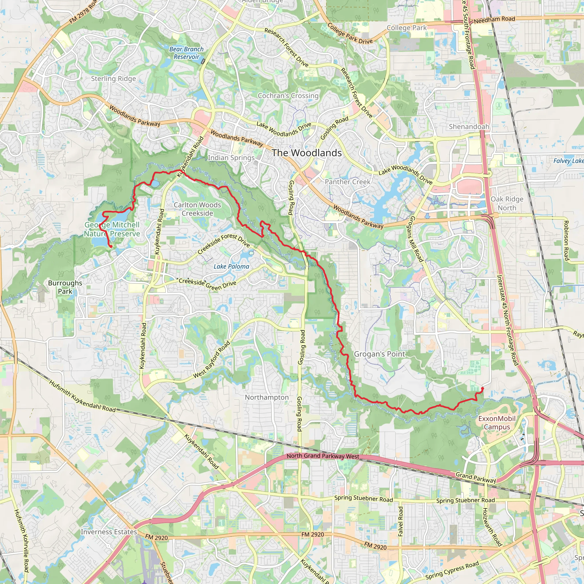 Spring Creek Nature Trail mobile static map