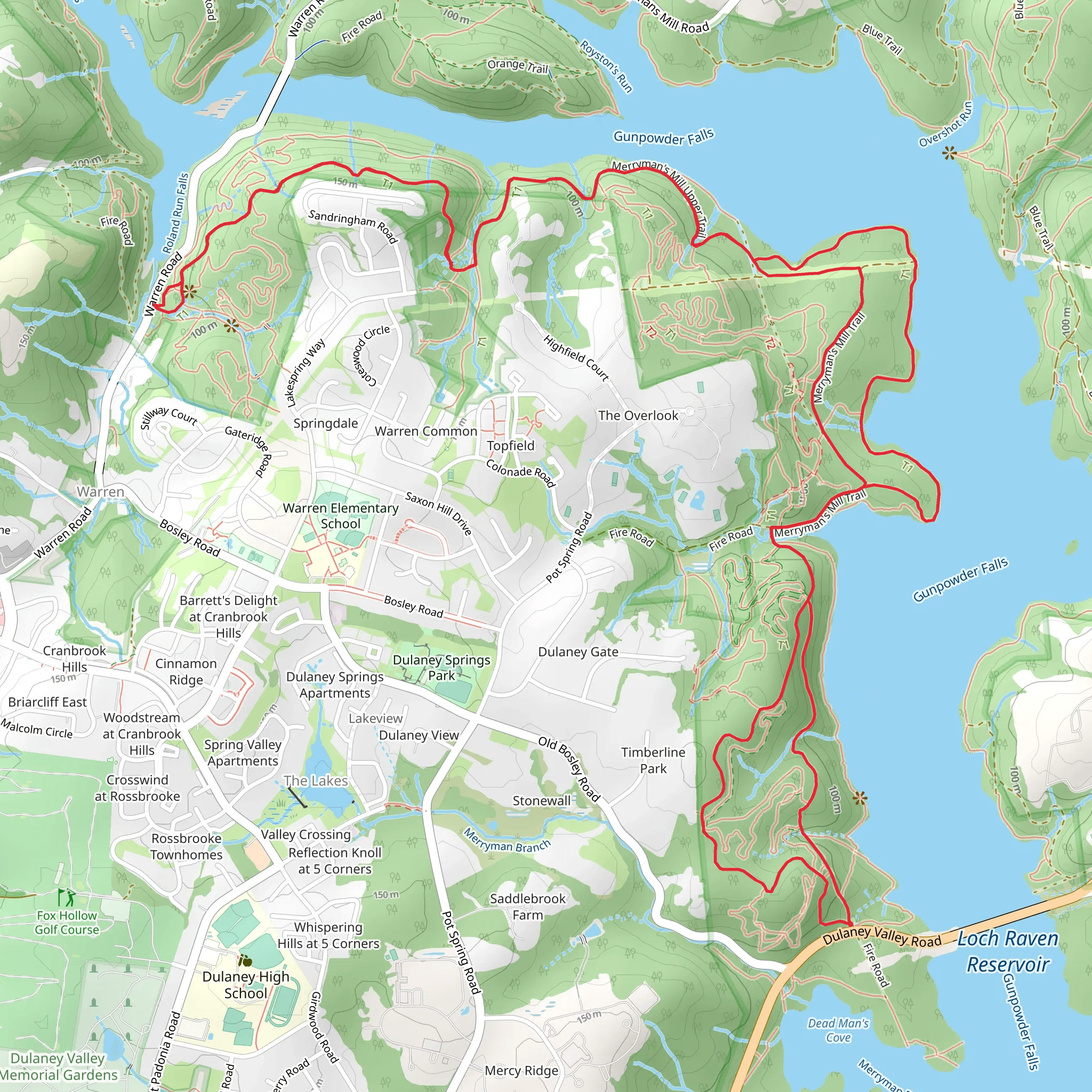Merryman's Mill Loop Trail mobile static map