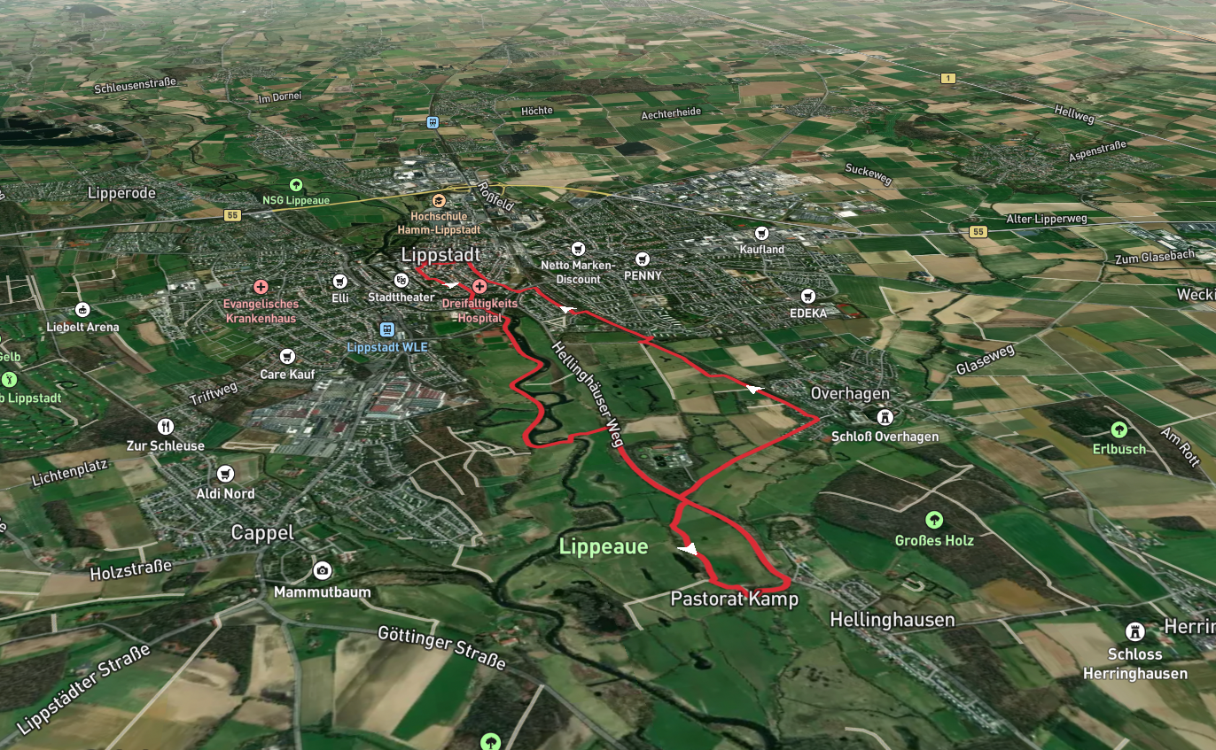 Lippe via Bezirksrundweg Moehne