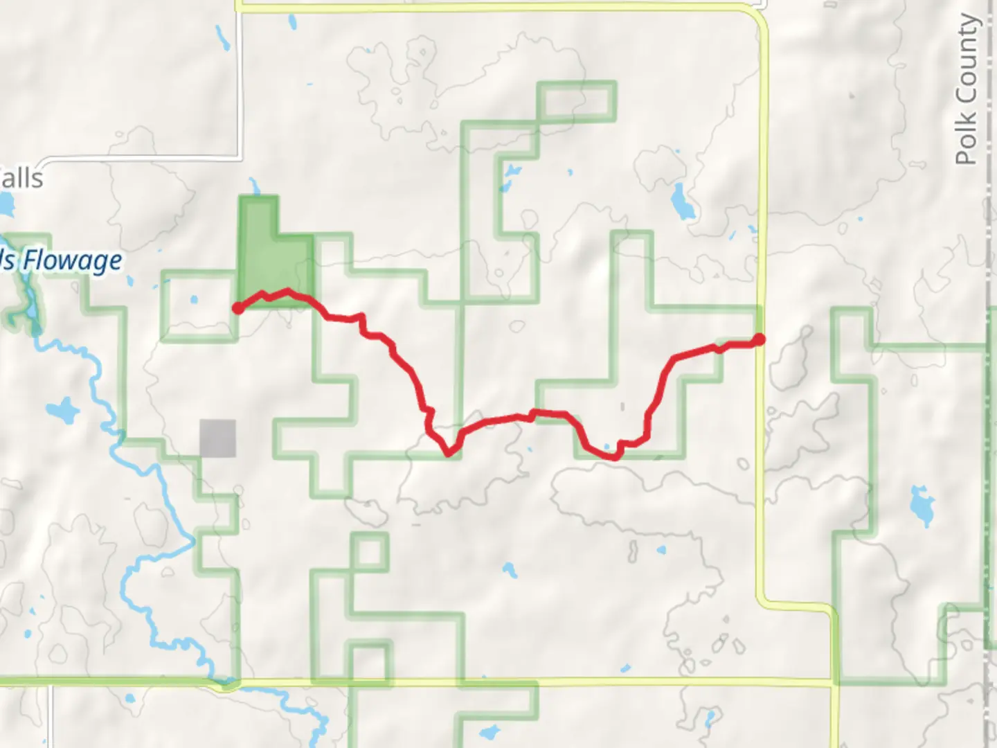 An image depicting the trail Ice Age Trail from 50th Street and its surrounding area.