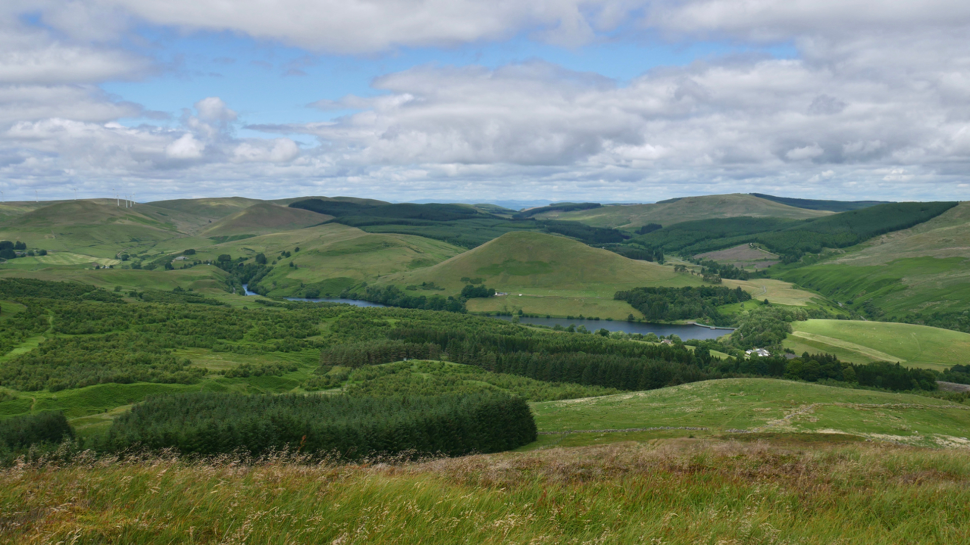 An image depicting the trail Auchlinsky, Commonedge and Seamab Hills and its surrounding area.