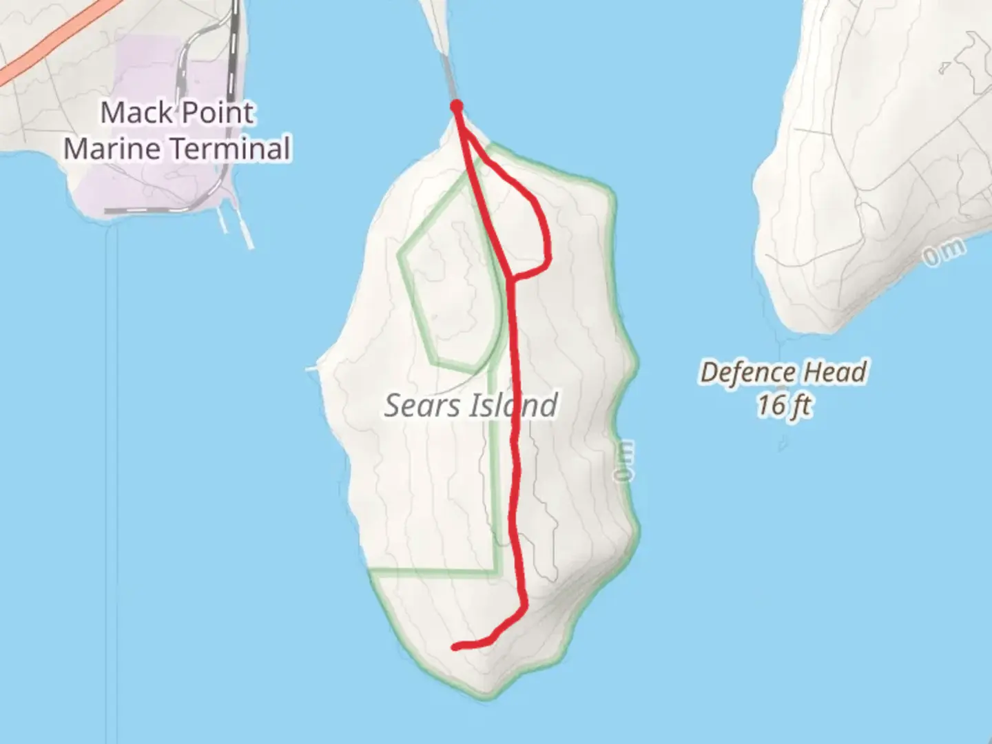 An image depicting the trail Sears Island and its surrounding area.
