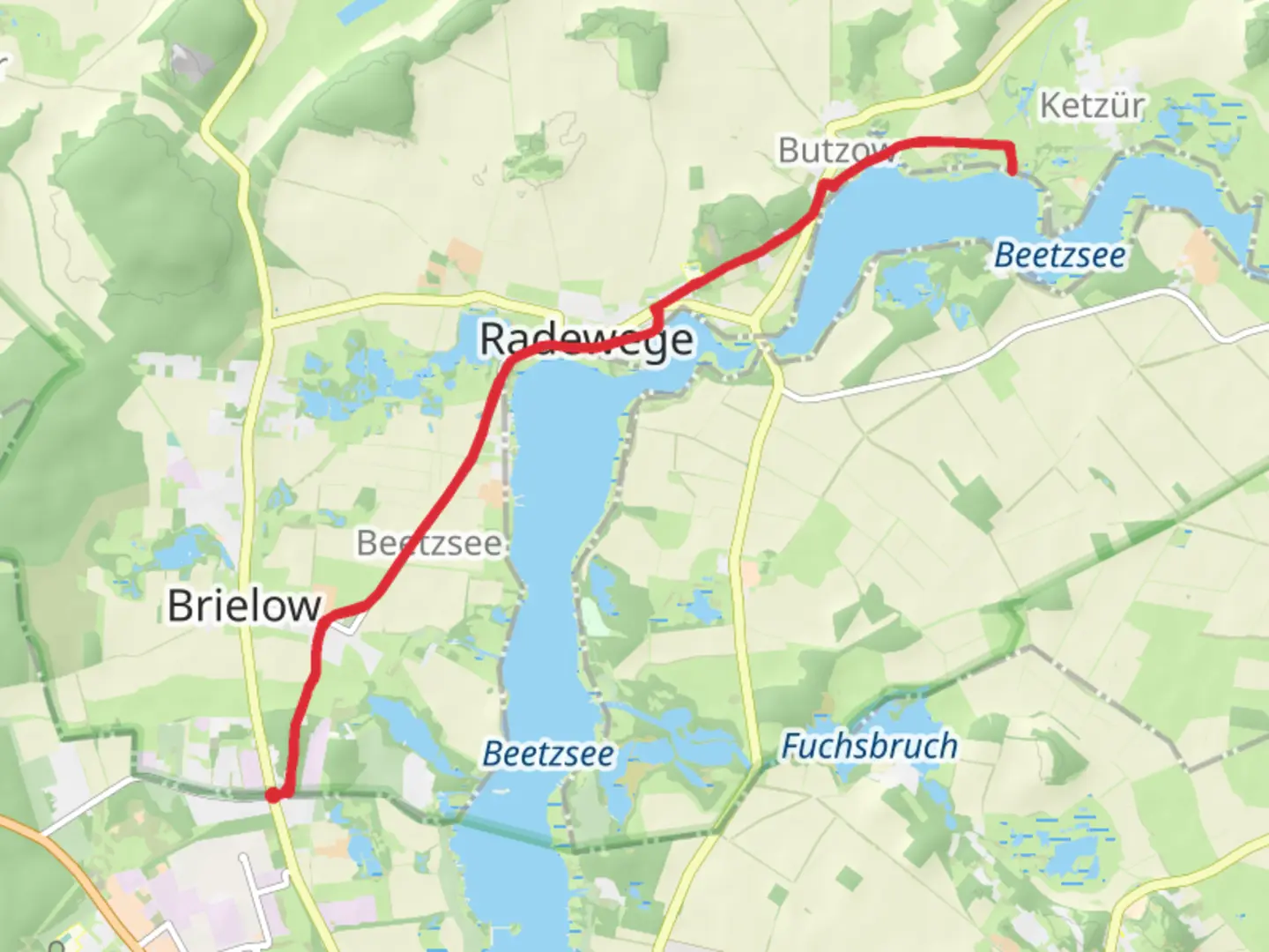 An image depicting the trail Beetzsee Walk - Brielow Ausbau and its surrounding area.