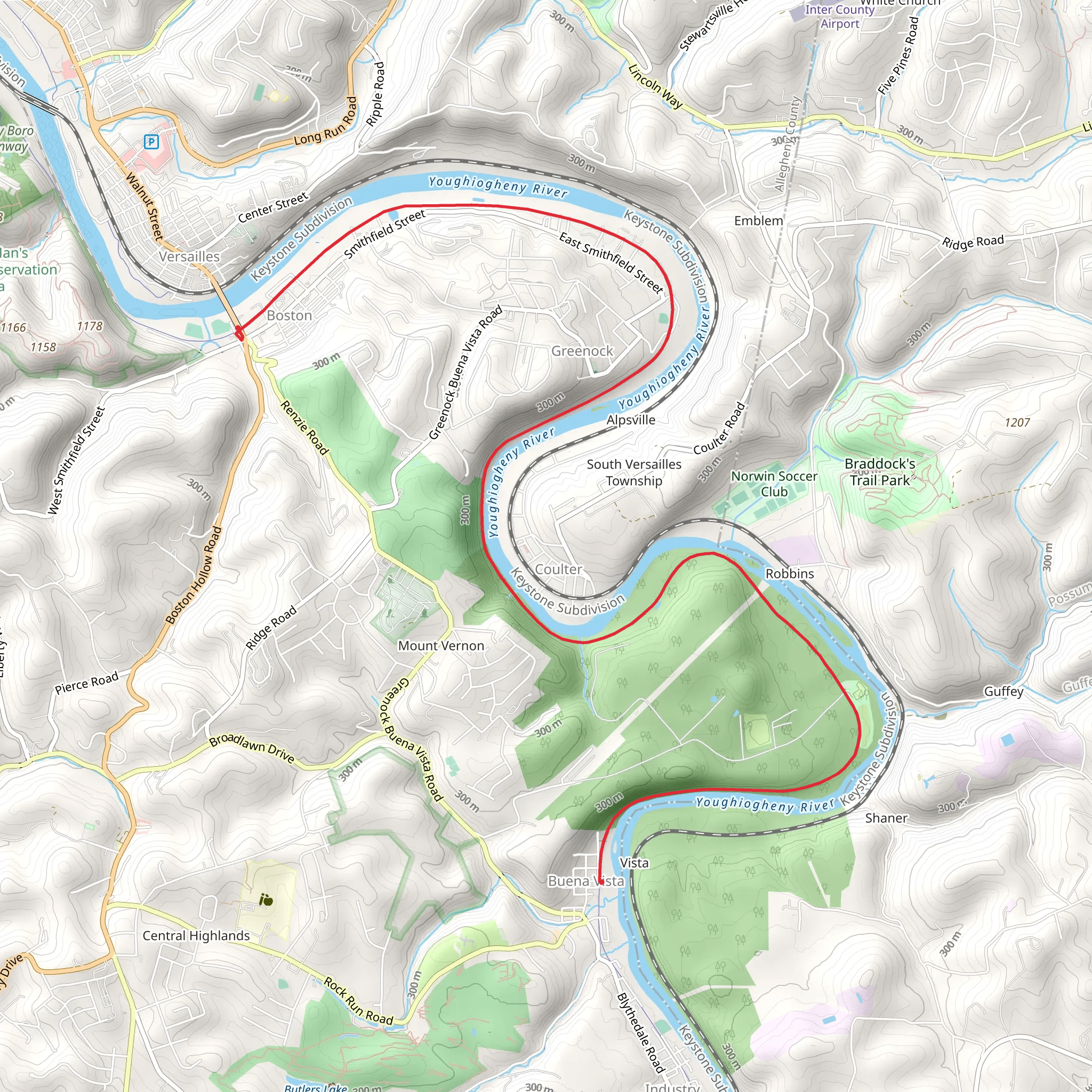 Youghiogheny River via Great Allegheny Passage mobile static map