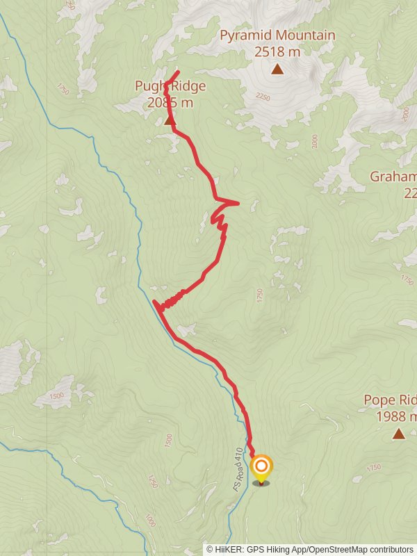 Pugh Ridge Trail mobile static map