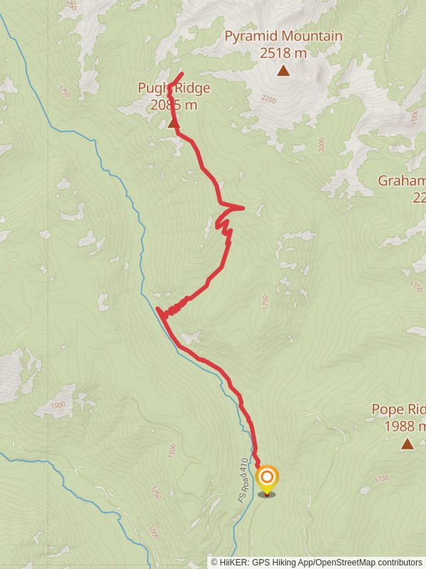 Pugh Ridge Trail mobile static map