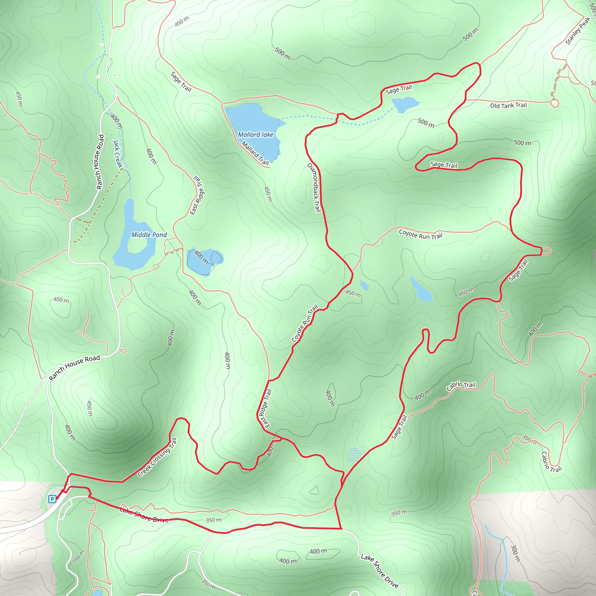 Creek Crossing, Sage and Diamondback Loop Trail mobile static map