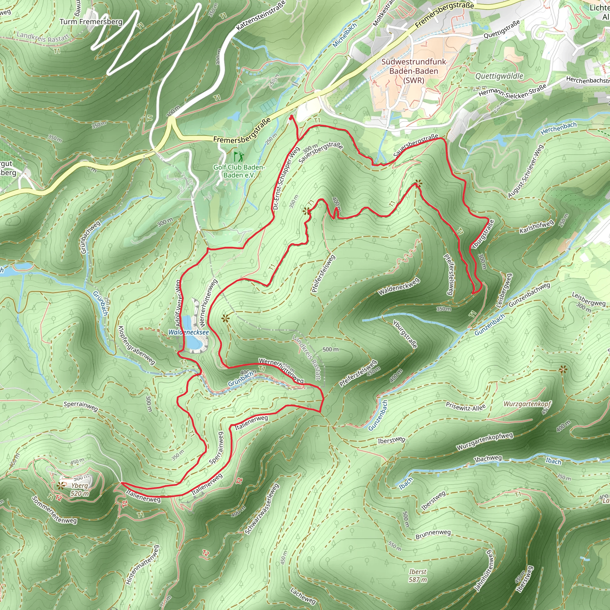 Waldenecksee via Beutig Rundweg and Italienerweg mobile static map