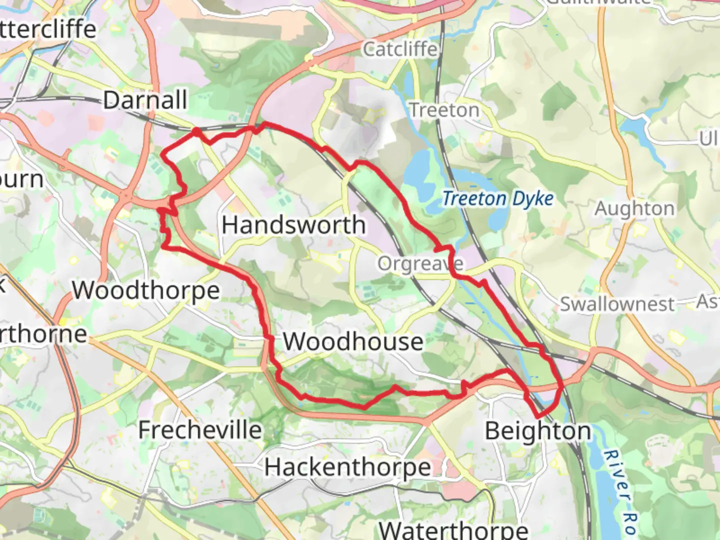 An image depicting the trail Woodhouse Loop and its surrounding area.