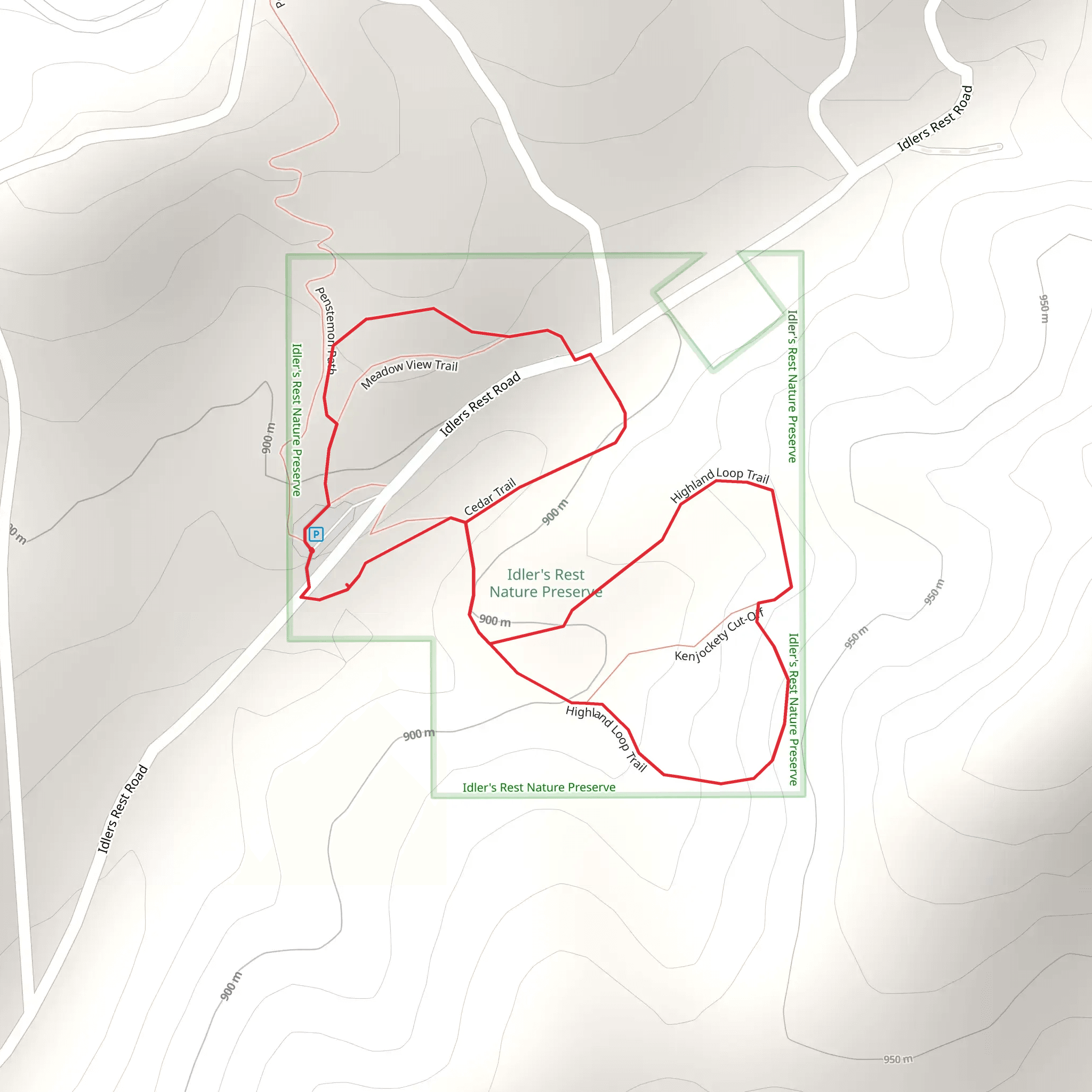 Meadow View and Highland Loop Trail mobile static map