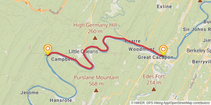 Great Allegheny Passage stage 11 Map