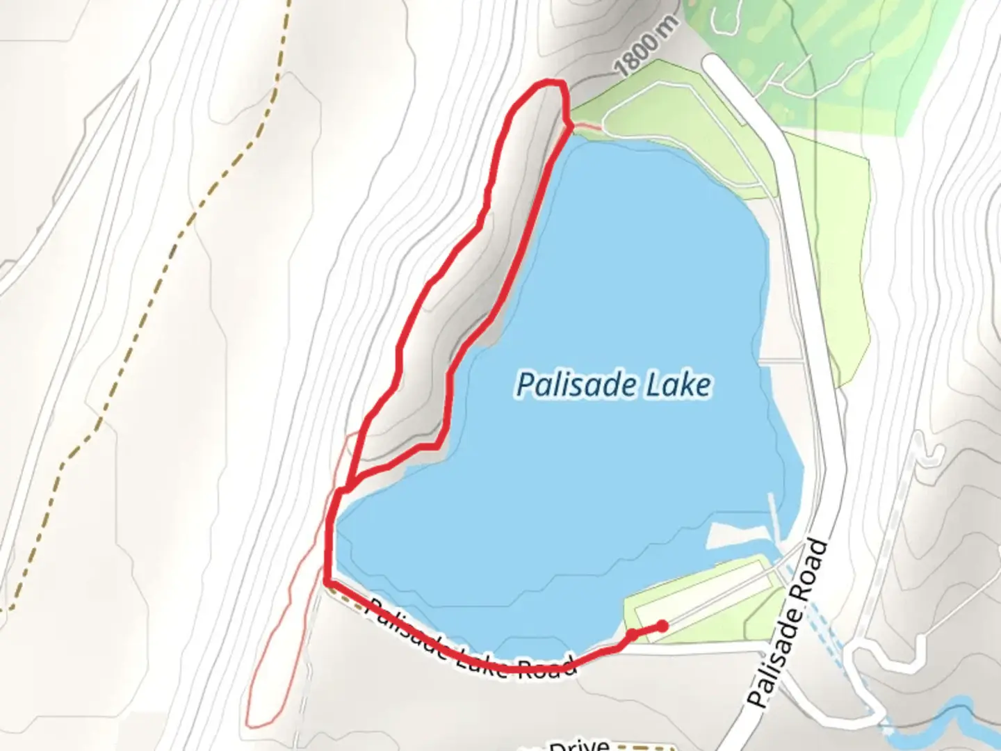 An image depicting the trail Palisade Lake South Side Loop and its surrounding area.