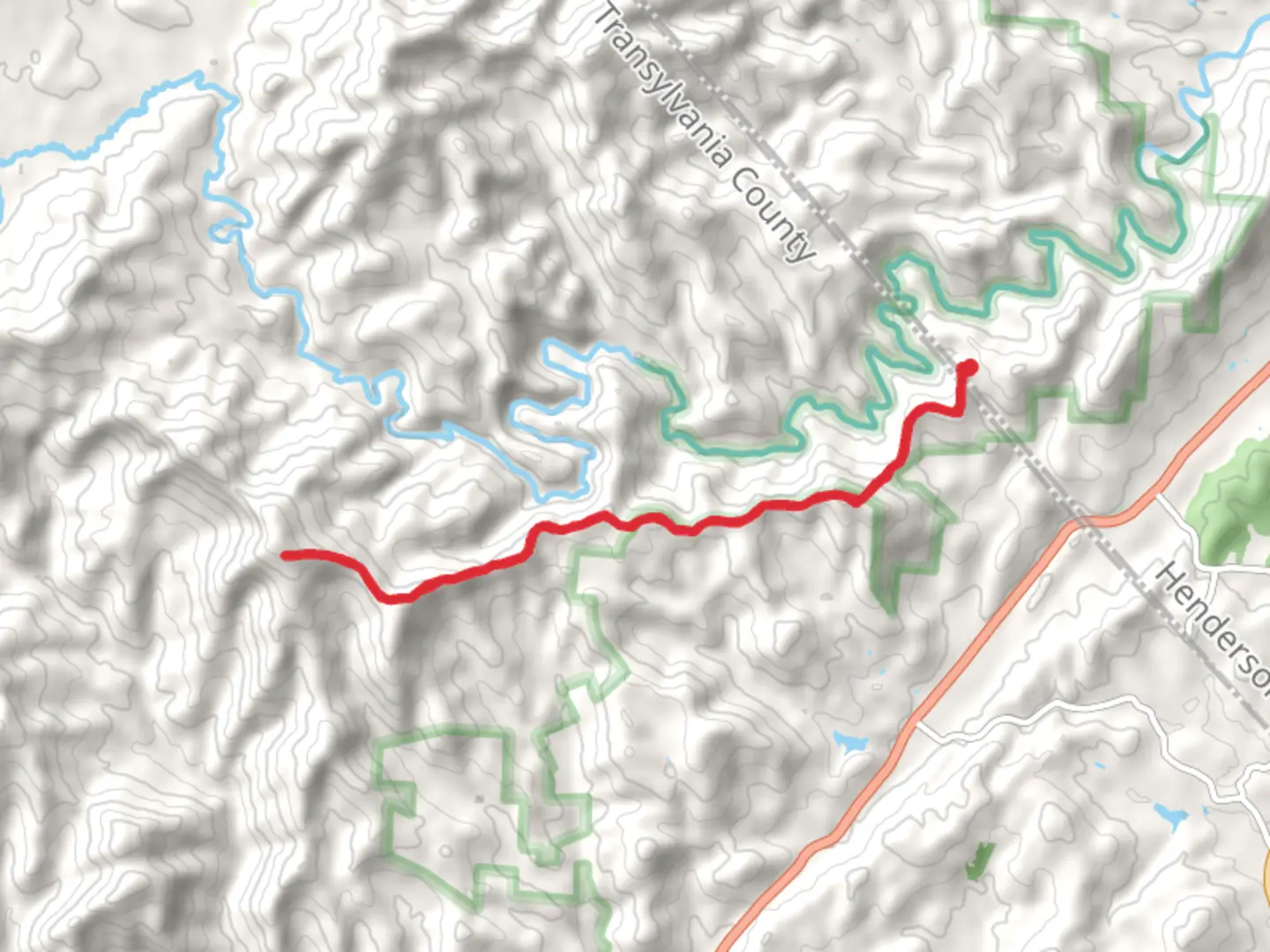 An image depicting the trail Turkeypen Gap Trail and its surrounding area.
