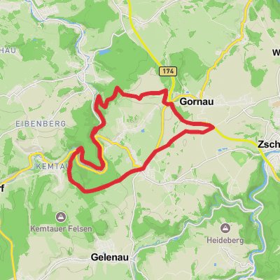 Amtsberg Loop via Dittersdorfer Hohe mobile static map