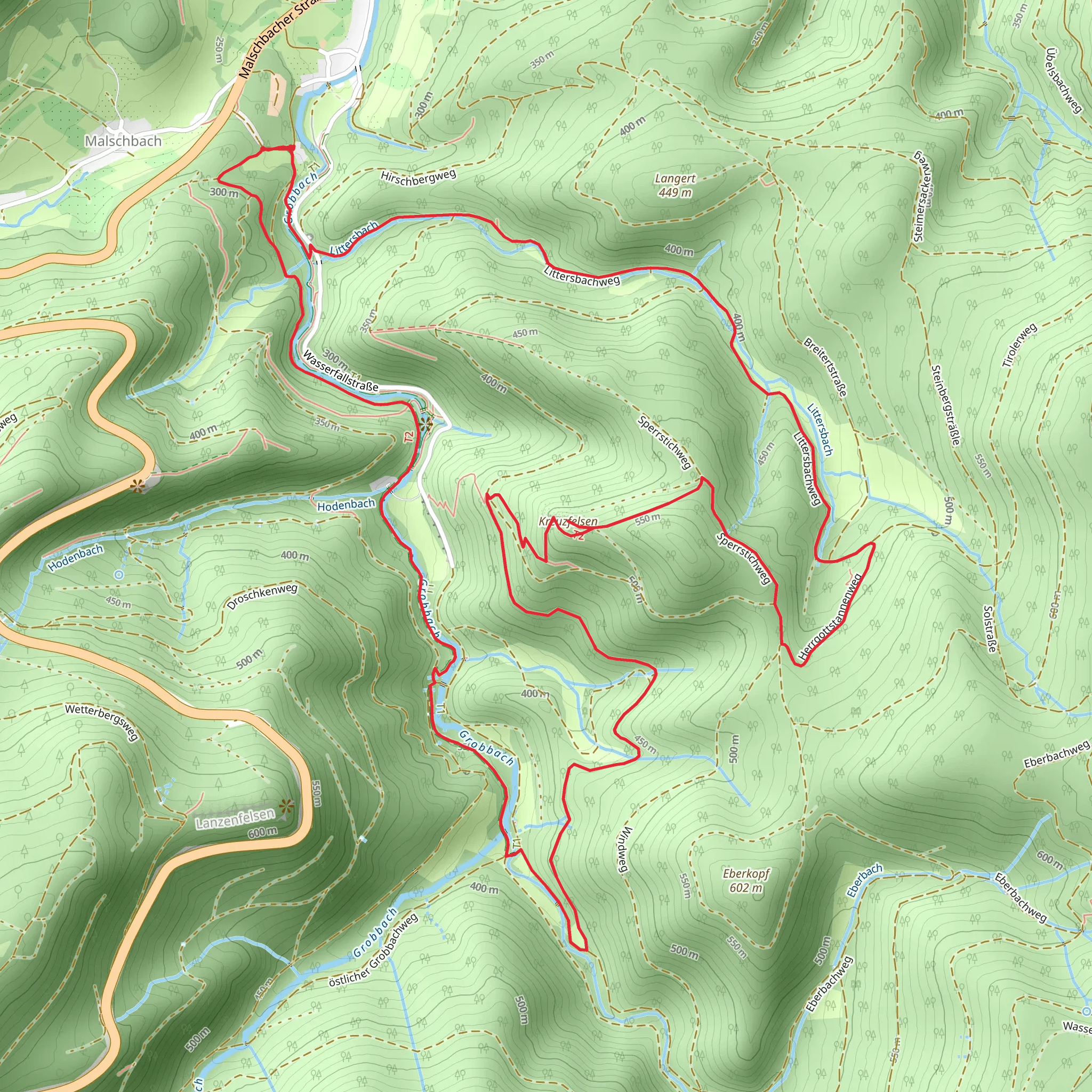 Kreuzfelsen Loop mobile static map