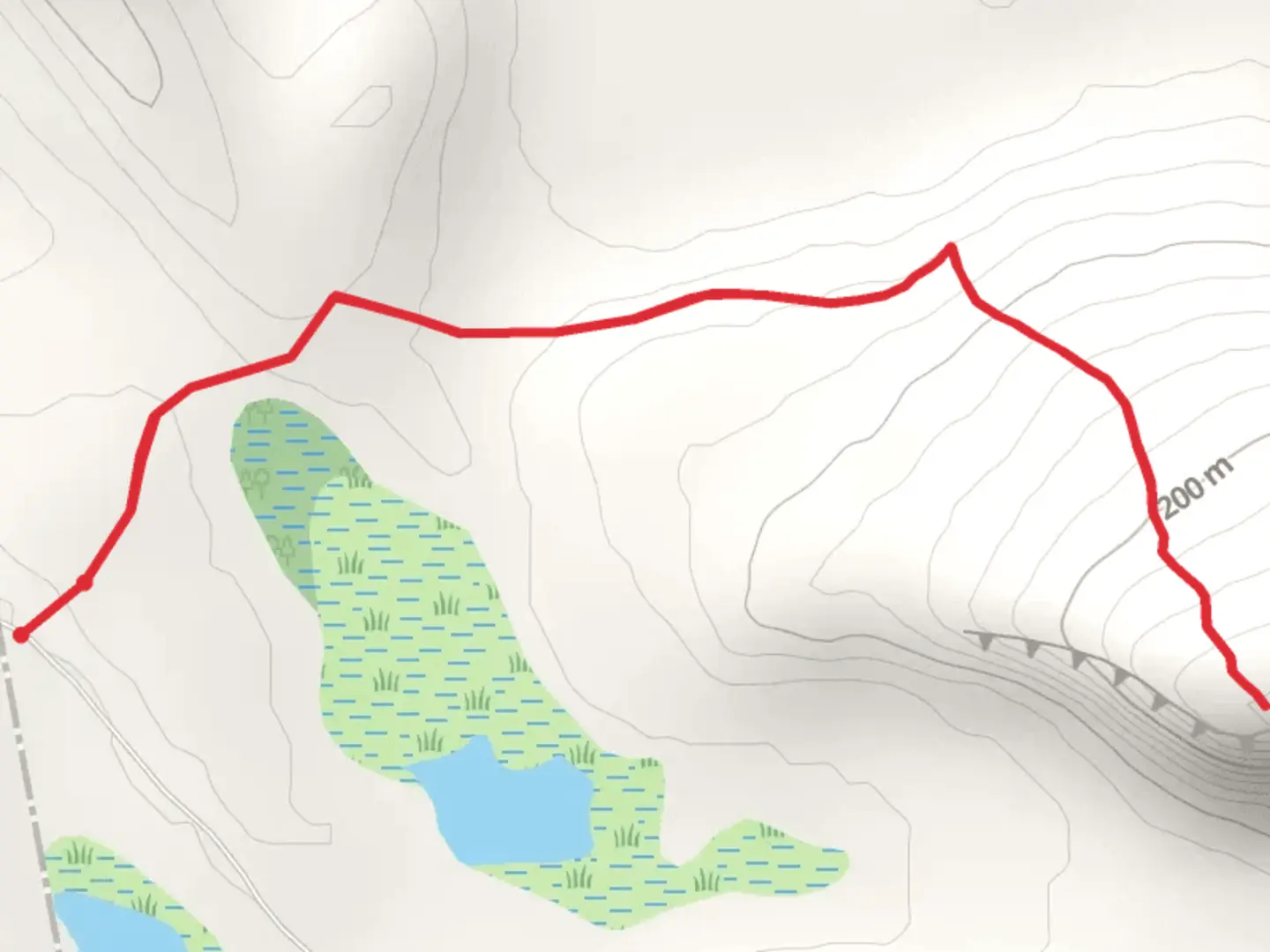 An image depicting the trail Trout Pond Road and its surrounding area.