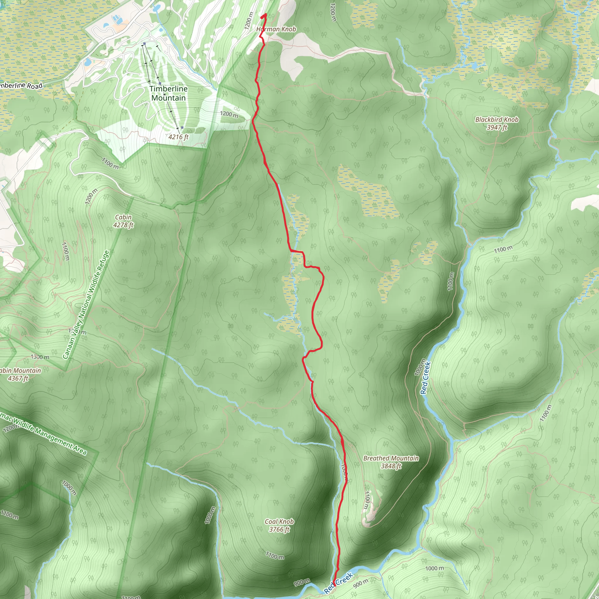 Big Stonecoal Trail via Rocky Ridge Trail mobile static map