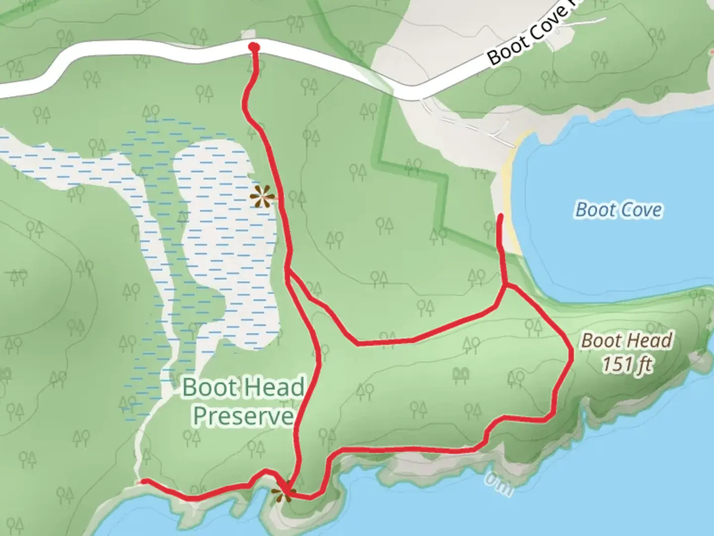 An image depicting the trail Boot Head Loop and its surrounding area.