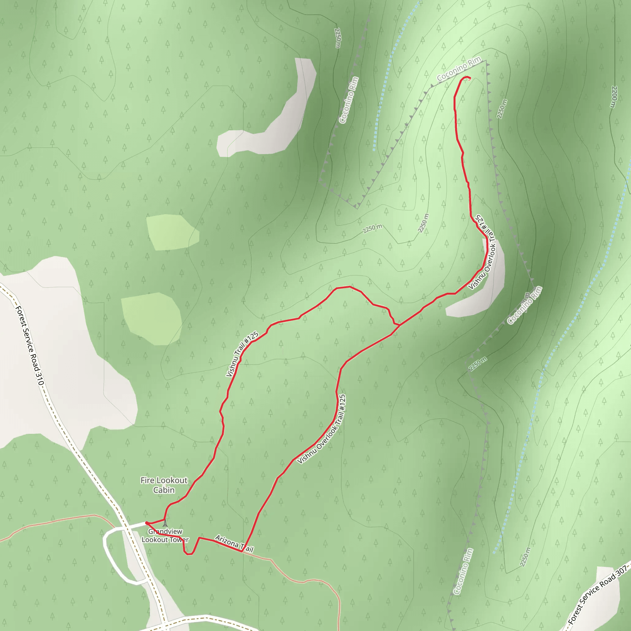 Vishnu Overlook Loop Trail mobile static map