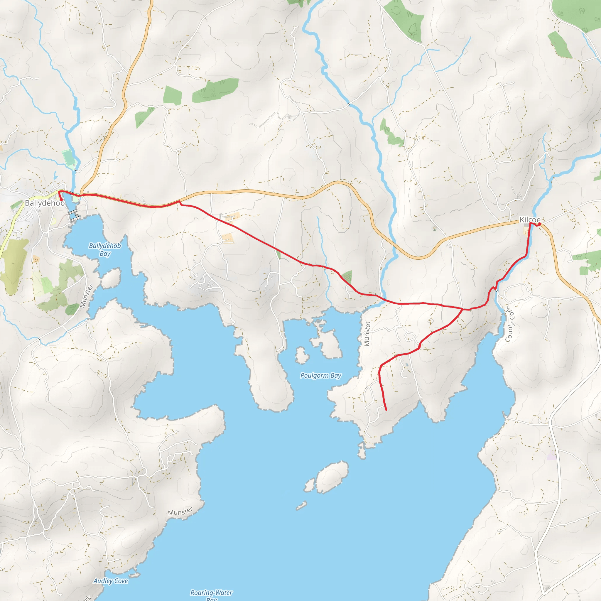Fastnet Trails - Kilcoe-Ballydehob Walk mobile static map