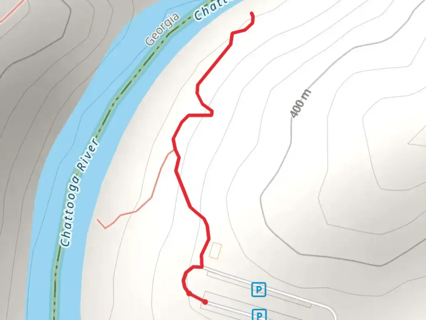 An image depicting the trail Chattooga River Out and Back and its surrounding area.
