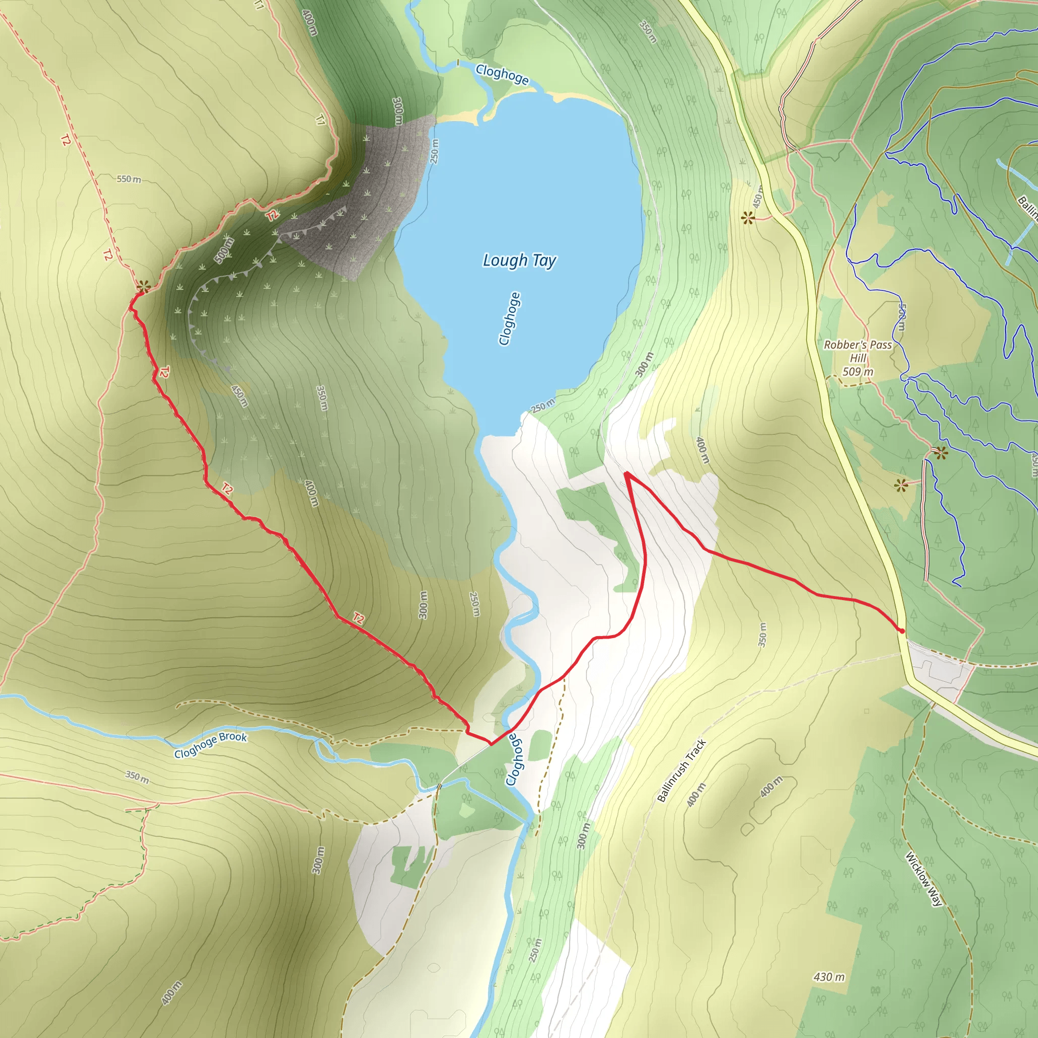 Luggala from Ballinastoe Woods mobile static map