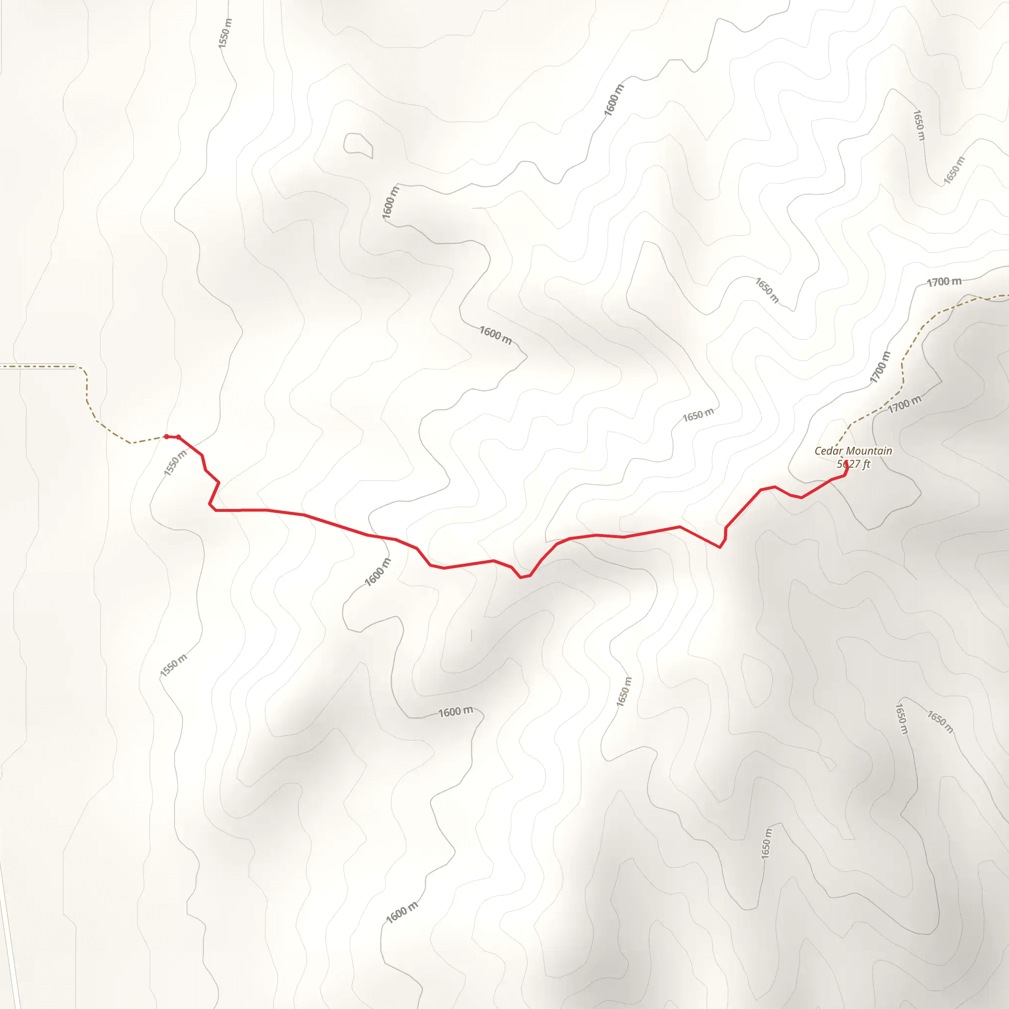 Cedar Mountain Out and Back mobile static map