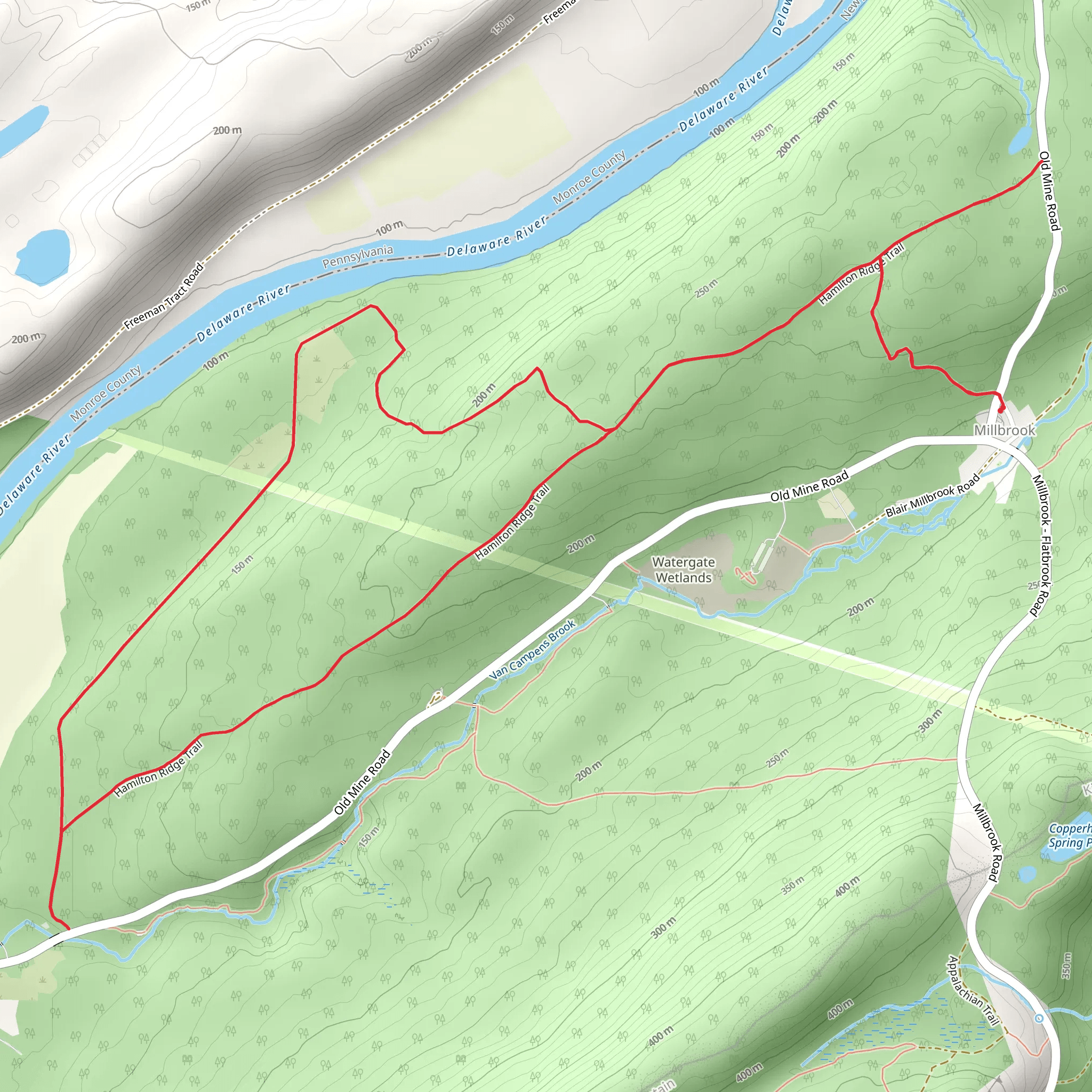 Orchard and Hamilton Ridge Loop Trail mobile static map