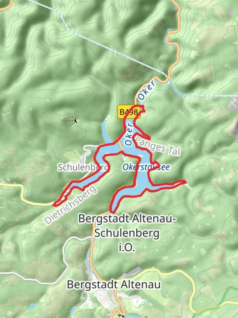 An image depicting the trail Okerstausee Loop - Schulenberg and its surrounding area.
